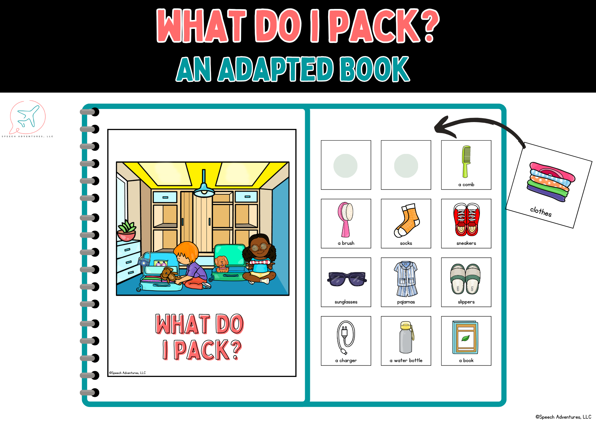 What Do I Pack? | Printable Travel-Themed Adapted Book