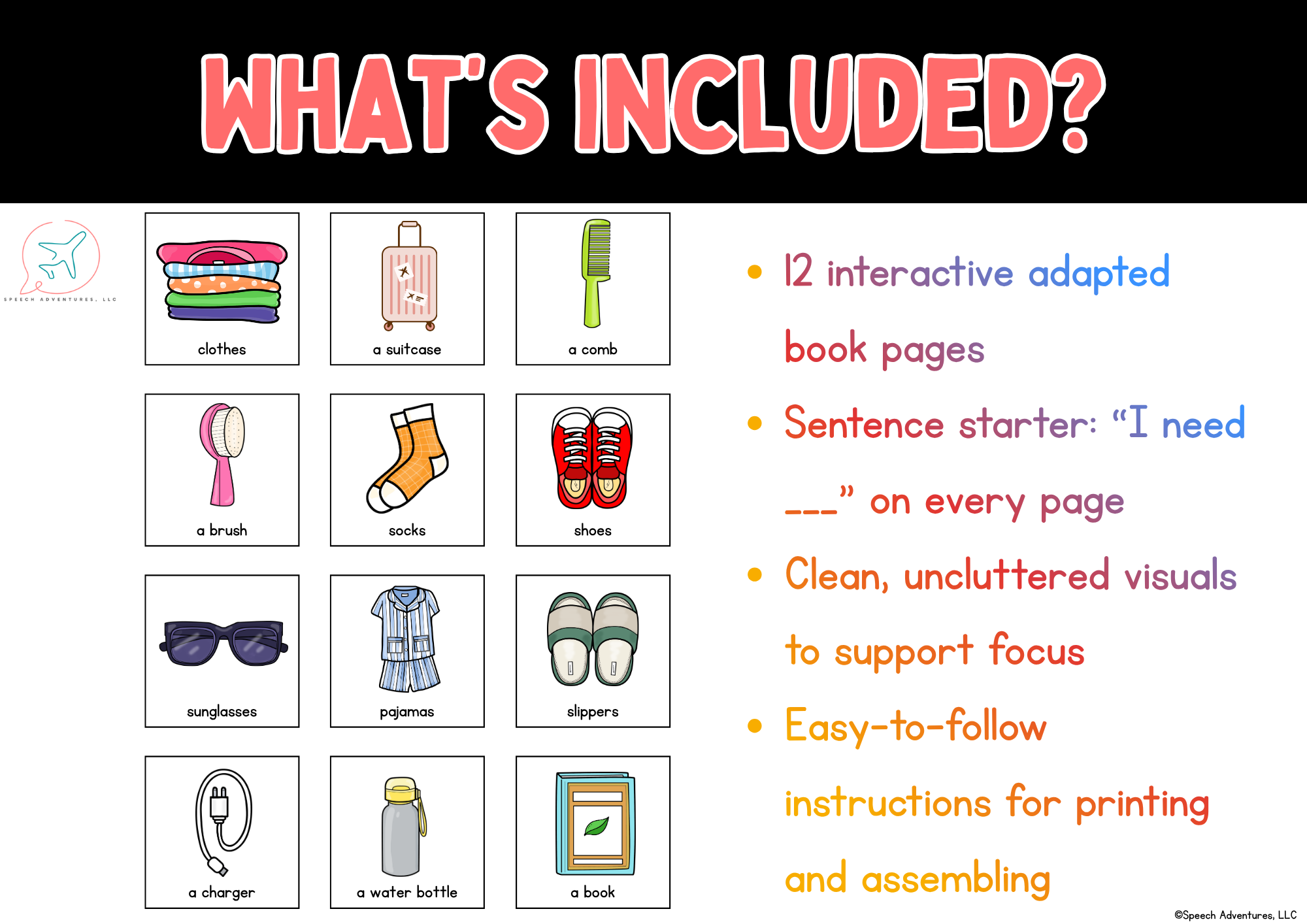 What Do I Pack? | Printable Travel-Themed Adapted Book